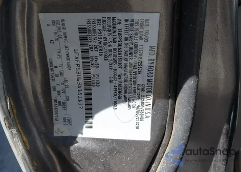 2003 Ford Taurus Se from USA, damaged, VIN 1FAFP53U63A151107